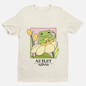 Az Élet Szívás - környakú pamut póló