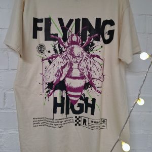FLYING HIGH - környakú pamut póló